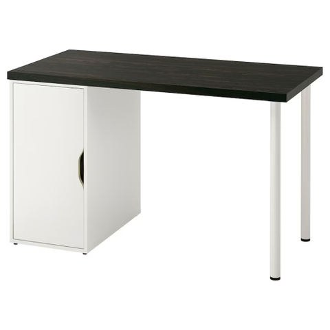 [FreeShip] Bàn học phong cách Bắc Âu chân sắt kèm tủ để đồ 120x60x73cm Yapi-414