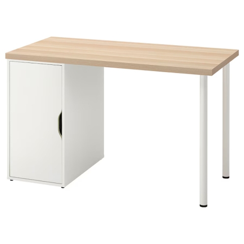 [FreeShip] Bàn học phong cách Bắc Âu chân sắt kèm tủ để đồ 120x60x73cm Yapi-414