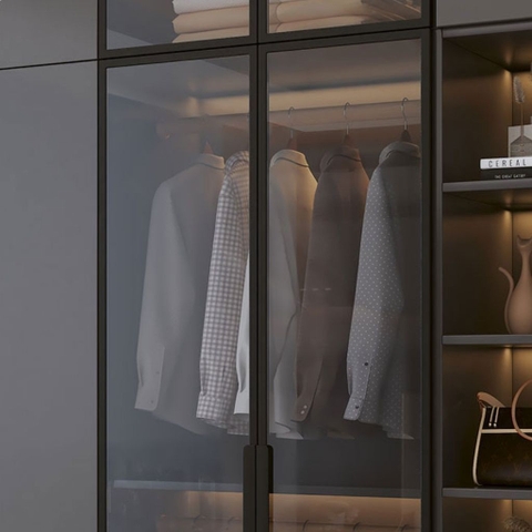 Tủ Quần Áo Gỗ MDF Cánh Kính Kết Hợp Bàn Trang Điểm Hiện Đại 200x50x240cm 242