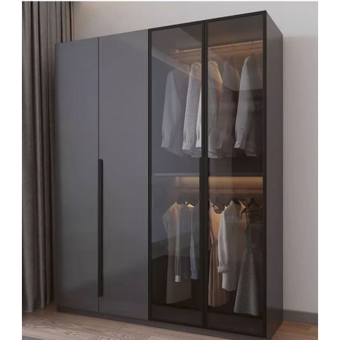 Tủ Quần Áo Gỗ MDF Cánh Kính Kết Hợp Bàn Trang Điểm Hiện Đại 200x50x240cm 242