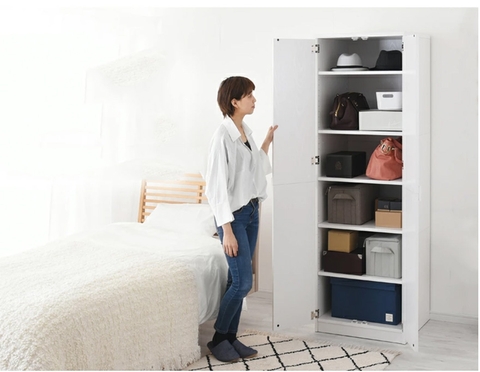 Tủ Quần Áo 6 Ngăn Thiết Kế Cánh Mở Dài 60cm Gỗ MDF Chống Xước GHC-51469 - Nội Thất Phòng Ngủ
