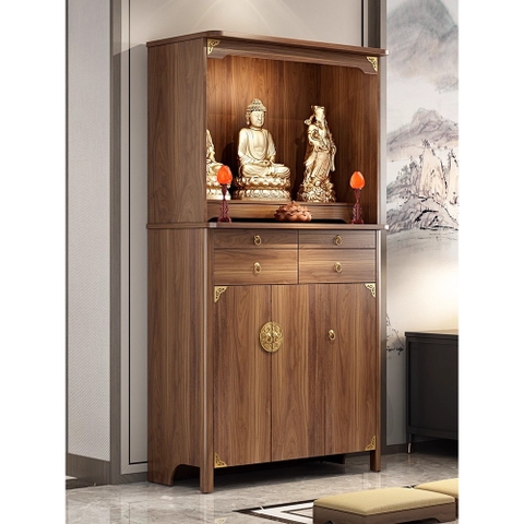 Tủ Thờ Gỗ MDF Phủ Melamine Hiện Đại Có Hộc Thờ Trên Và Ngăn Kéo 68,6x48x188,5cm Yapi-1206