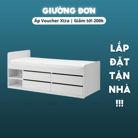 Giường đơn 1mx2m kèm 4 ngăn kéo đặc biệt cho trẻ em Yapi-522