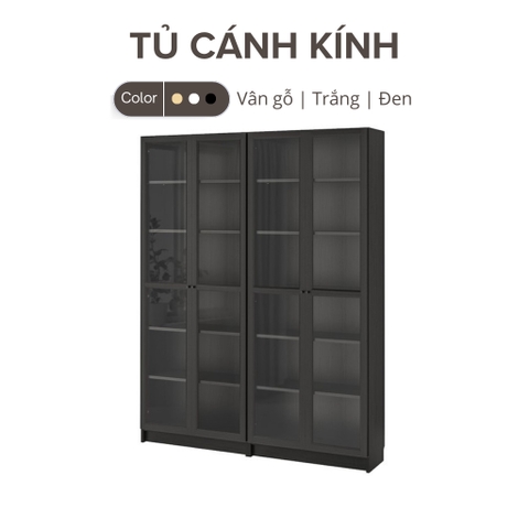 Combo 2 Tủ cánh kính 6 tầng Decor Phòng Khách, Phòng Làm Việc Yapi-621