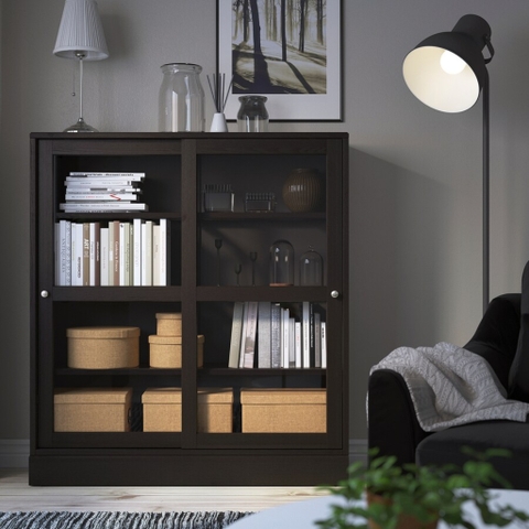 Tủ Kính 4 Tầng Cửa Trượt 121x37x134 cm LẮP SẴN Yapi-625