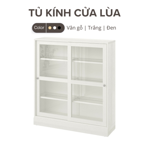 Tủ Kính 4 Tầng Cửa Trượt 121x37x134 cm LẮP SẴN Yapi-624