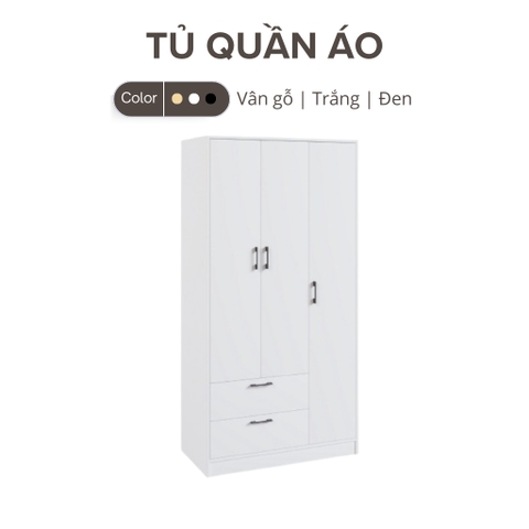 Tủ áo 3 cánh mở kèm ngăn kéo 92x45x180cm (DxRxC) LẮP ĐẶT TẬN NHÀ Yapi-216