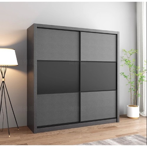 Tủ Quần Áo Cửa Lùa Phong Cách Bắc Âu Kích thước 200x60x240cm (DxRxC) Bằng Gỗ MDF - Yapi-217