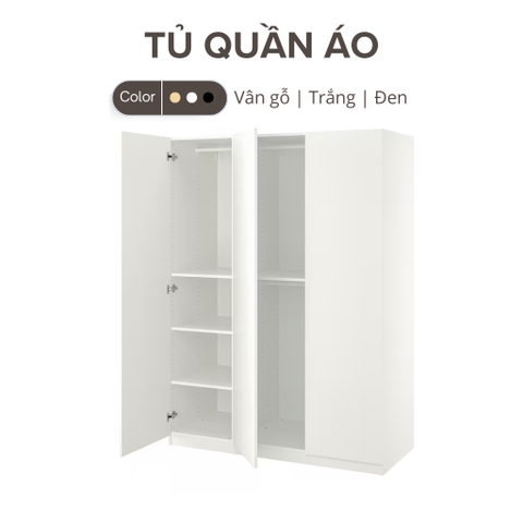 Tủ Áo 3 Cánh Mở Kích Thước 150x60x201cm Bằng Gỗ MDF Yapi-219