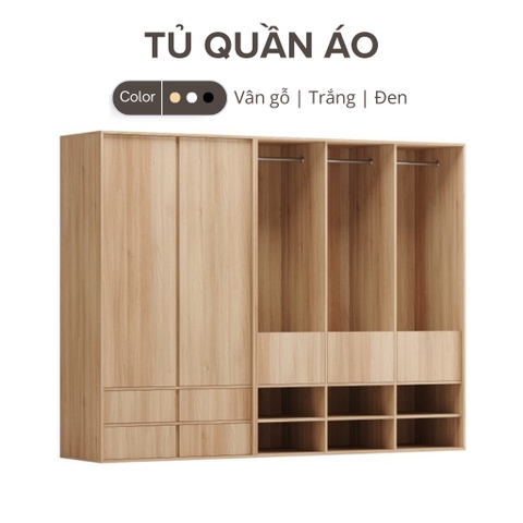 Tủ Lưu Trữ, Tủ Quần Áo Cỡ Lớn Kích thước 263x59x200cm Bằng Gỗ MDF Yapi-222