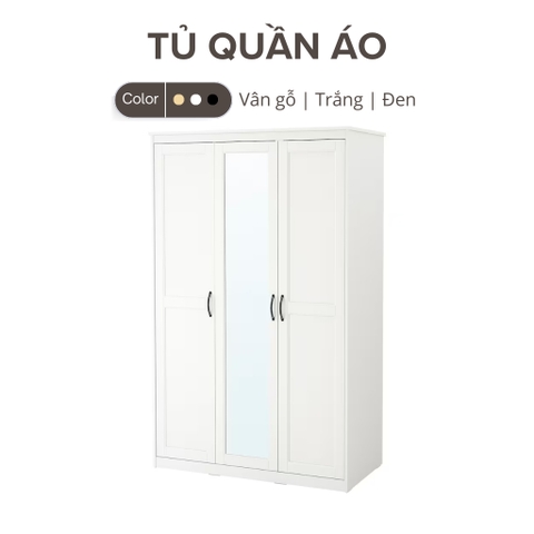 Tủ Quần Áo Có Gương Kích Thước 120x60x191cm Bằng Gỗ MDF Yapi-228