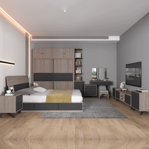 Combo Phòng Ngủ Hiện Đại Gồm Giường ngủ, Tủ Áo và Tủ đầu giường LẮP ĐẶT TẬN NHÀ YAPI Yapi-231