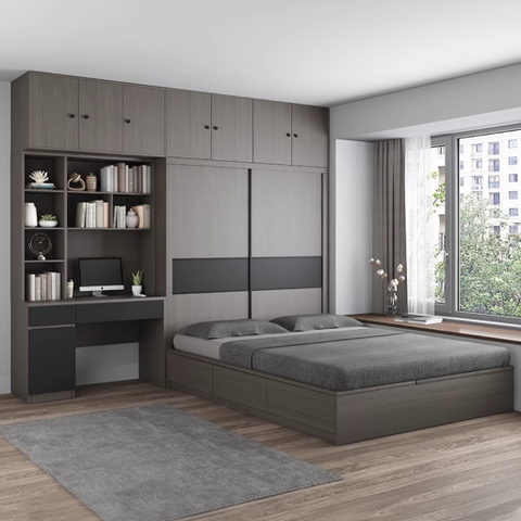 Combo Phòng Ngủ Hiện Đại Gồm Giường ngủ, Tủ Áo và Bàn làm việc LẮP ĐẶT TẬN NHÀ Yapi-233