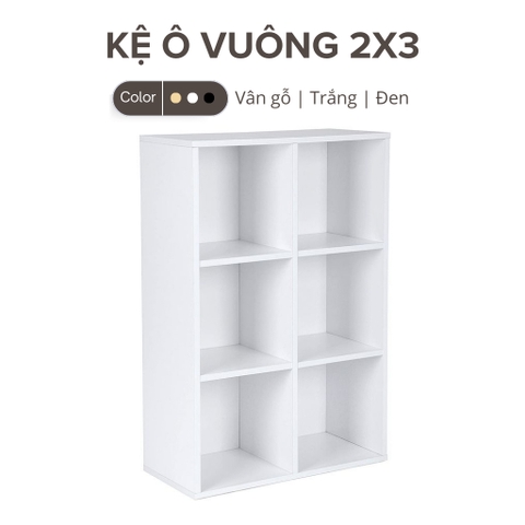 Kệ sách ô vuông 2x3 kích thước 70x35x105cm trang trí phòng ngủ, phòng làm việc Yapi-638