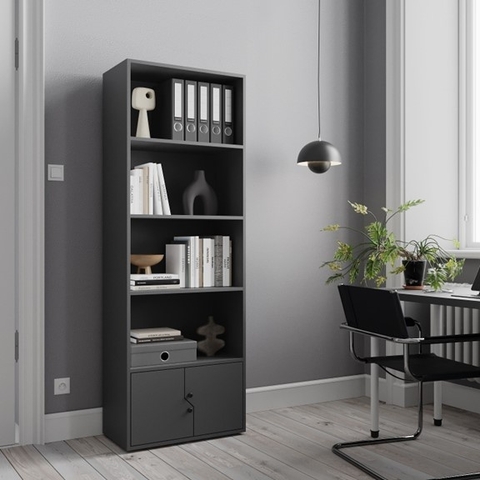 [Freeship Hà Nội] Kệ sách kết hợp tủ đồ KT 65x35x185cm gỗ MDF xịn dễ dàng lắp đặt tại nhà YAPI-660