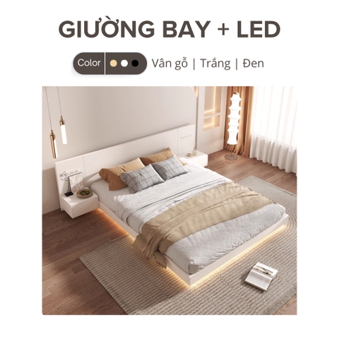 Giường Bay Kết Hợp Đèn Led Cho Phòng Ngủ Hiện Đại Yapi-527