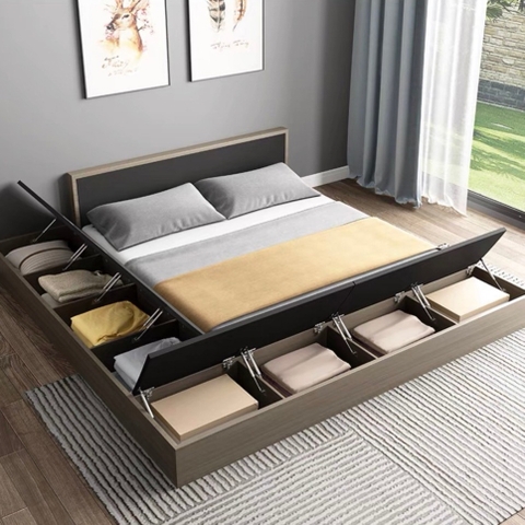 Giường ngủ bệt phối màu hiện đại thiết kế có ngăn chứa đồ mở rộng phong , Lắp đặt miễn phí tận nơi Yapi-531
