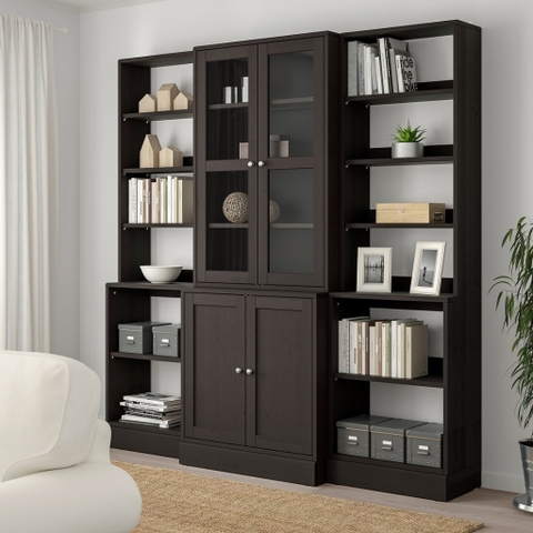 Combo Kệ Và Tủ Kính Trưng Bày 203x47x212 cm Bằng Gỗ MDF Yapi-634