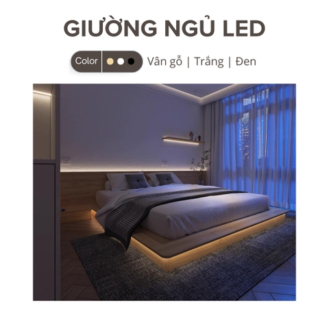 Giường ngủ LED cho phòng ngủ master Yapi-530 LẮP ĐẶT TẬN NHÀ