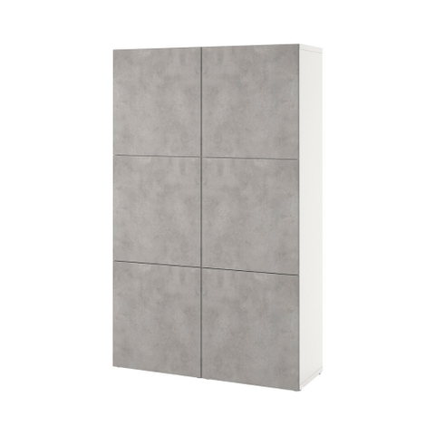 Tủ Để Đồ Gỗ MDF 120x42x193cm Phủ Melamine - Màu Bê Tông Hiện Đại Yapi-168