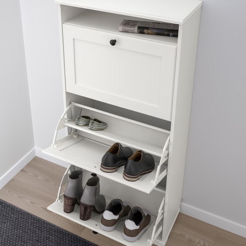 Tủ Để Đồ Tủ Giày 3 Ngăn Hiện Đại Bằng Gỗ MDF 61x30x130 cm Yapi-310