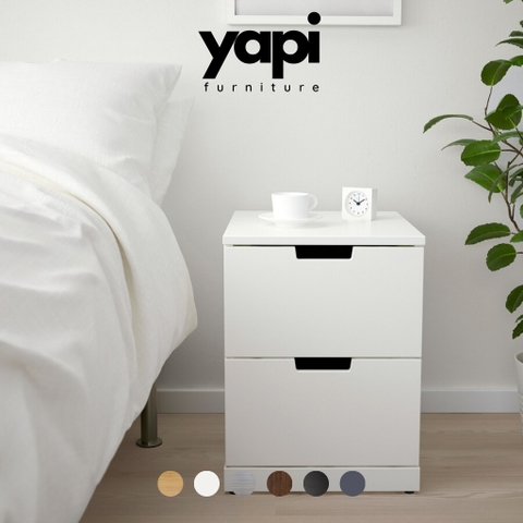 Tủ Đựng Đồ Tủ Đầu Giường 2 Ngăn Kéo Bằng Gỗ MDF Yapi-158