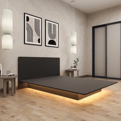 Giường Ngủ Gỗ Giấu Chân, Giường Bay Tích Hợp Đèn LED Yapi-535 202x20cm (DàixCao)