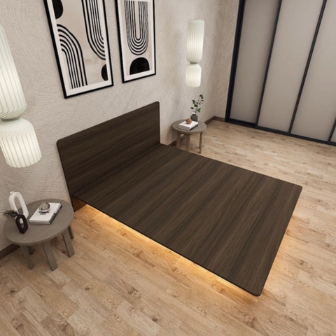 Giường Ngủ Gỗ Giấu Chân, Giường Bay Tích Hợp Đèn LED Yapi-535 202x20cm (DàixCao)