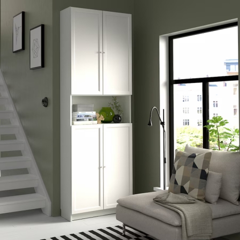 Kệ Sách Có Cánh 80x30x234cm (DxRxC) Gỗ MDF chống xước Yapi-652