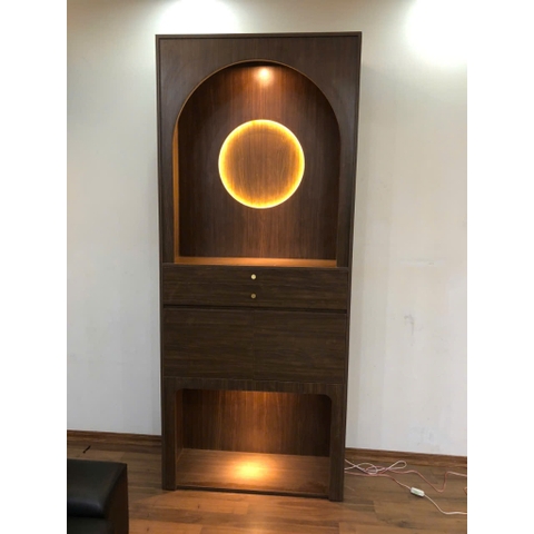 Tủ thờ gỗ đẹp dáng cao tích hợp đèn LED Yapi-1201 60x40x240cm