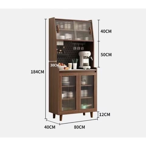 Tủ bếp đa năng để bát đĩa, lò vi sóng 160x40x184 cm Yapi-TB001