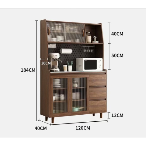 Tủ bếp đa năng để bát đĩa, lò vi sóng 160x40x184 cm Yapi-TB001