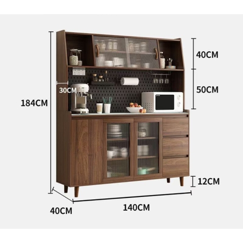 Tủ bếp đa năng để bát đĩa, lò vi sóng 160x40x184 cm Yapi-TB001