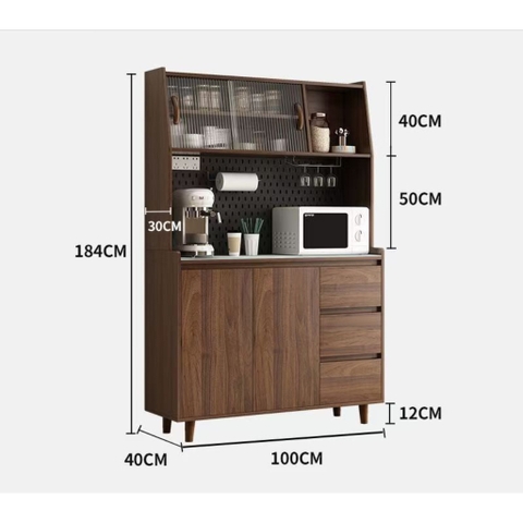 Tủ bếp đa năng để bát đĩa, lò vi sóng 160x40x184 cm Yapi-TB001