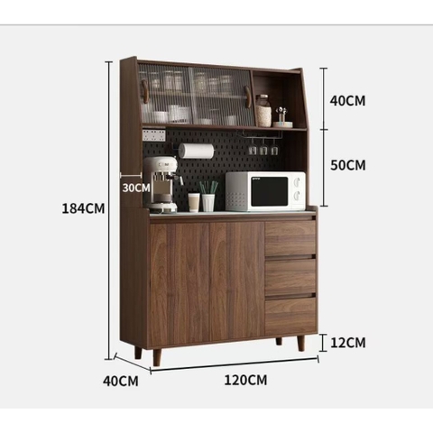 Tủ bếp đa năng để bát đĩa, lò vi sóng 160x40x184 cm Yapi-TB001