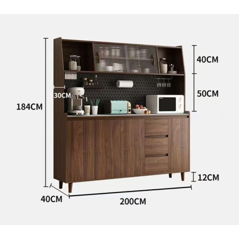 Tủ bếp đa năng để bát đĩa, lò vi sóng 160x40x184 cm Yapi-TB001