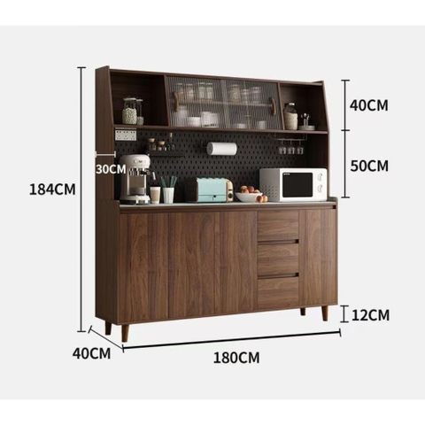 Tủ bếp đa năng để bát đĩa, lò vi sóng 160x40x184 cm Yapi-TB001