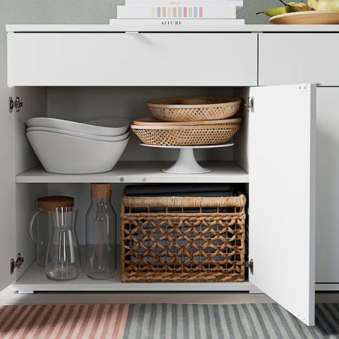 Tủ để đồ phong cách Bắc Âu 140x47x75cm Yapi-164 để bát đĩa, trang trí phòng khách, phòng bếp