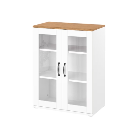 Tủ lưu trữ cánh kính 70x37x90cm Yapi-166 trang trí phòng khách, phòng bếp