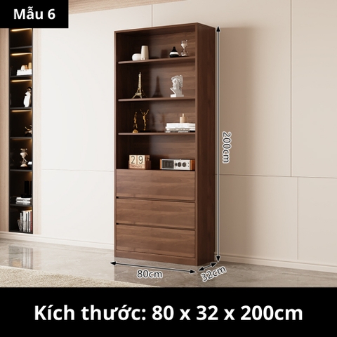 Tủ Sách Cánh Kính 160x32x200cm Yapi TK004 Trang Trí Phòng Khách, Phòng Làm Việc