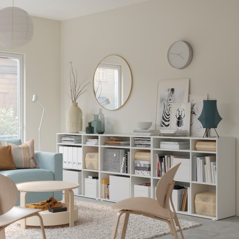 Combo kệ sách trang trí phòng khách, phòng làm việc 286x37x90 cm Yapi-654