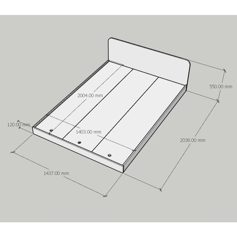 Giường Ngủ Bệt Cao 12cm Có Đầu Giường Gỗ MDF Nhập Khẩu Tự Lắp Tại Nhà Dễ Dàng GHC-9194