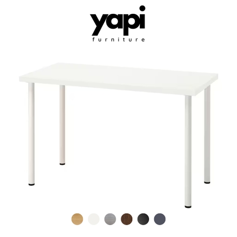 Bàn làm việc học tập chân tròn tinh gọn mặt bàn dày 3cm gỗ MDF cao cấp YAPI-403