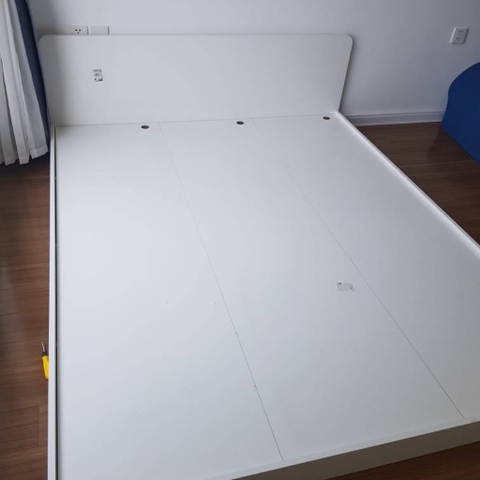 Giường Ngủ Bệt Cao 12cm Có Đầu Giường Gỗ MDF Nhập Khẩu Tự Lắp Tại Nhà Dễ Dàng GHC-9194