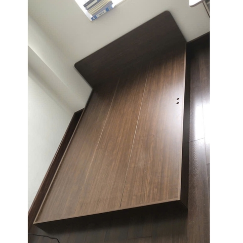 Giường Ngủ Bệt Cao 12cm Có Đầu Giường Gỗ MDF Nhập Khẩu Tự Lắp Tại Nhà Dễ Dàng GHC-9194