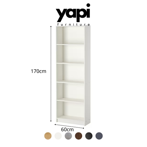 Kệ Sách 5 Tầng Cỡ Nhỏ Rộng 60cm Bằng Gỗ MDF Nhập Yapi-600-60