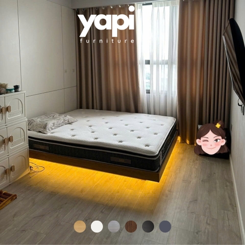 Giường Bay Kèm Đèn LED Gỗ MDF Nhập Khẩu LẮP RÁP TẬN NHÀ cho Gia Đình, Homestay Yapi-518