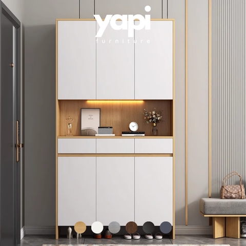 Tủ Giày Đa Năng Có Đèn LED Gỗ MDF Chống Ẩm Thiết Kế Tối Ưu Không Gian Yapi-315