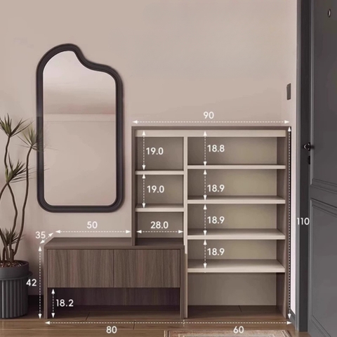 Tủ Giày Có Ghế Ngồi Kích Thước 140x35x110cm LẮP SẴN Yapi-317