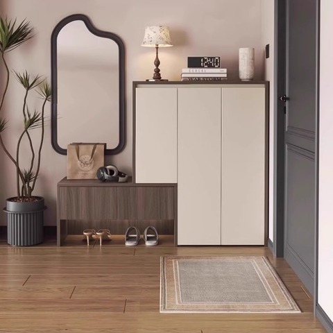 Tủ Giày Có Ghế Ngồi Kích Thước 140x35x110cm LẮP SẴN Yapi-317